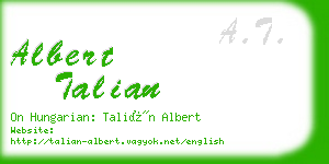 albert talian business card